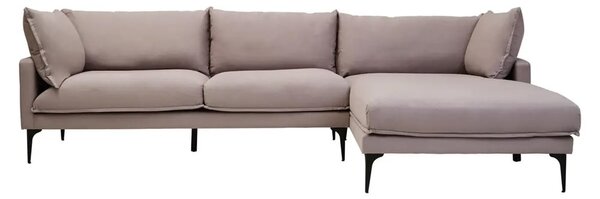 Toccoa Fabric Right Handed 3 Seater Sofa In Grey