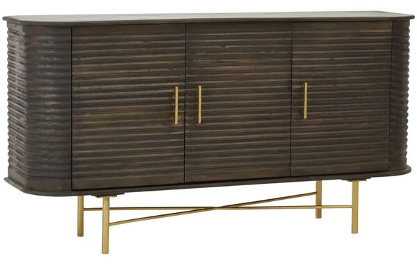 Stowe Wooden Storage Cabinet With 3 Doors In Brown