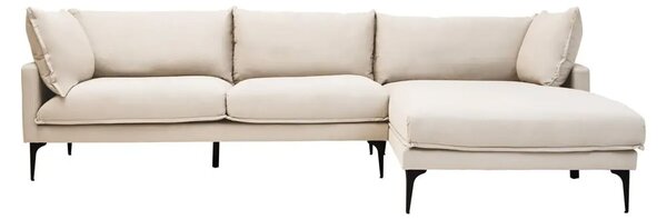 Toccoa Fabric Right Handed 3 Seater Sofa In Cream