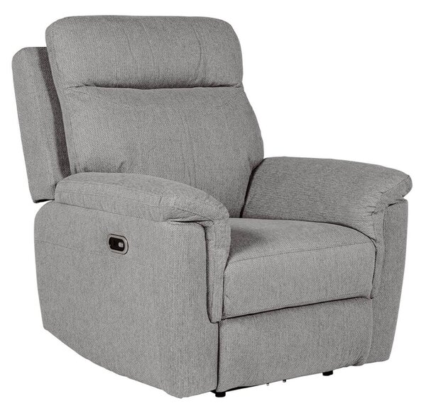 Baraboo Fabric Electric Recliner 1 Seater Sofa In Grey