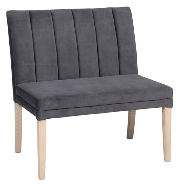 Valencia Fabric Dining Bench With Oak Legs In Grey
