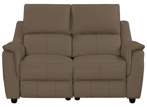 Milun Leather Electric Recliner 2 Seater Sofa In Dark Taupe
