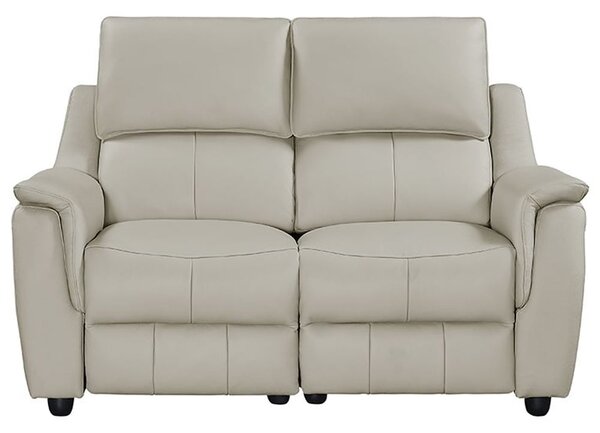 Milun Leather Electric Recliner 2 Seater Sofa In Cloud