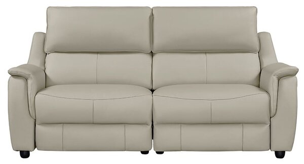 Milun Leather Electric Recliner 3 Seater Sofa In Cloud
