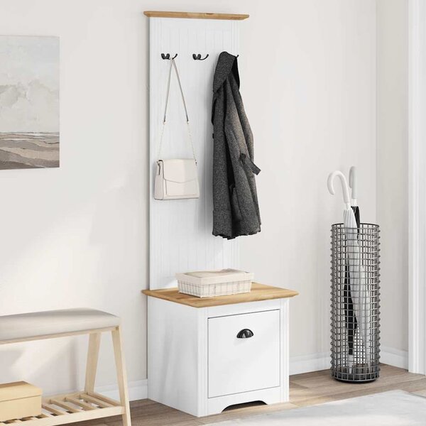 Camrose Wooden Hallway Cabinet With 1 Drawer In White And Brown