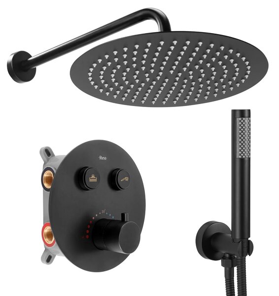 Built-in shower set Rea LUNGO Black Matt BOX
