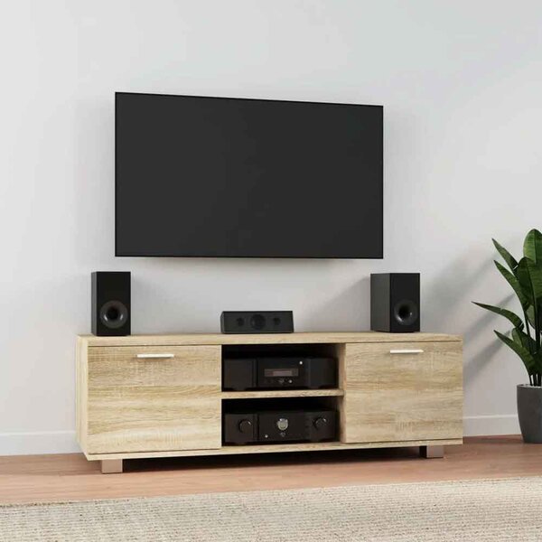 Banning 120cm Wooden TV Stand With 2 Doors In Sonoma Oak