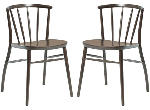 Abiquiu Antique Grey Wooden Side Dining Chairs In Pair