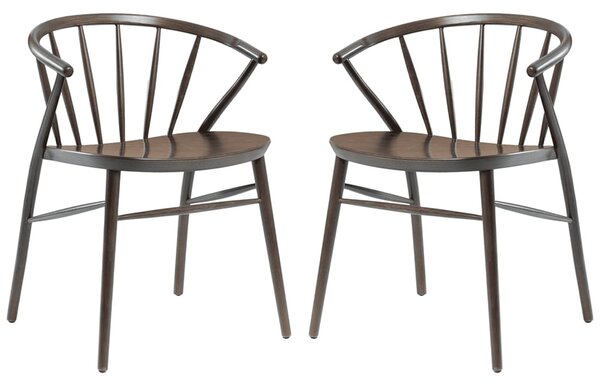 Abiquiu Antique Grey Wooden Dining Chairs In Pair