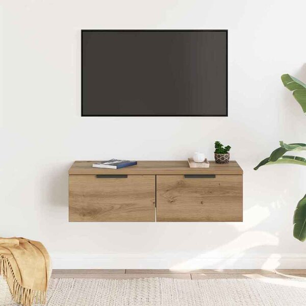 Clive Wooden TV Stand With 2 Drawer In Artisan Oak