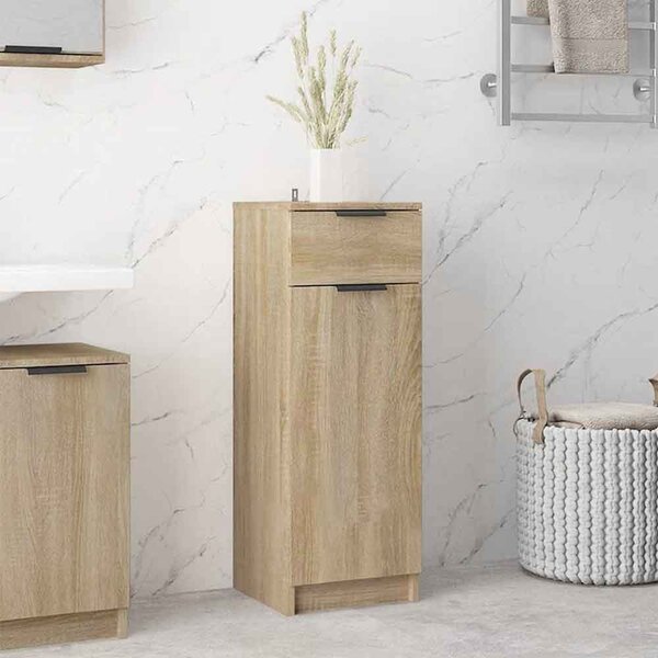 Clive Wooden Storage Cabinet With 1 Drawer 1 Door In Sonoma Oak