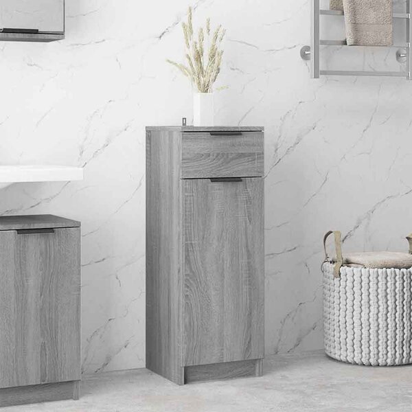 Clive Wooden Storage Cabinet With 1 Drawer 1 Door In Grey Sonoma