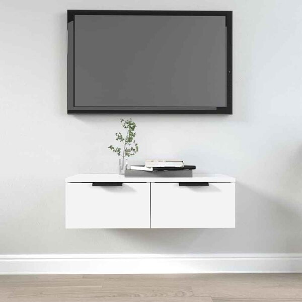 Clive Wooden TV Stand With 2 Drawer In White
