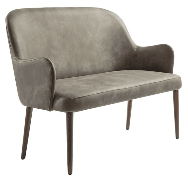 Avelay Faux Leather 2 Seater Sofa In Steel Grey