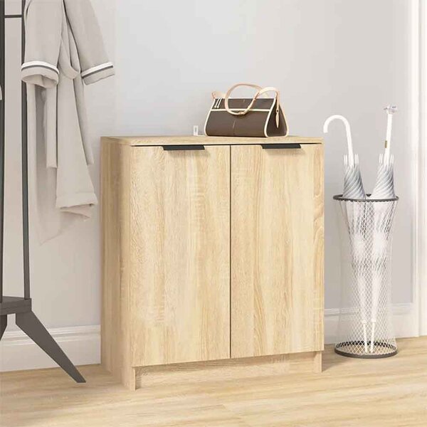 Clive Wooden Shoe Storage Cabinet With 2 Door In Sonoma Oak