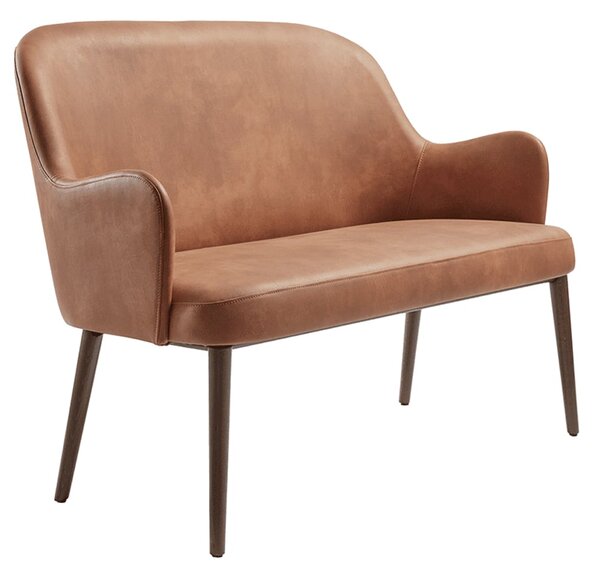 Avelay Faux Leather 2 Seater Sofa In Cognac