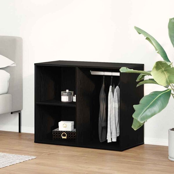 Deion Wooden Clothes Storage With Self In Black Oak