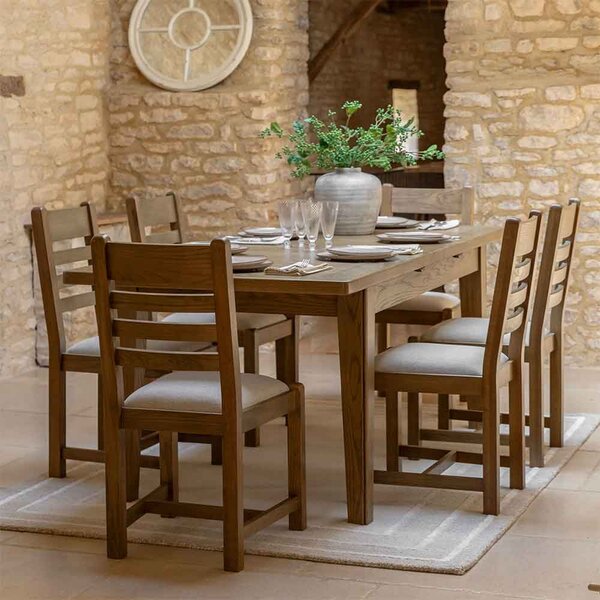 Bethesda Wooden Extending Dining Table With 6 Natural Chairs