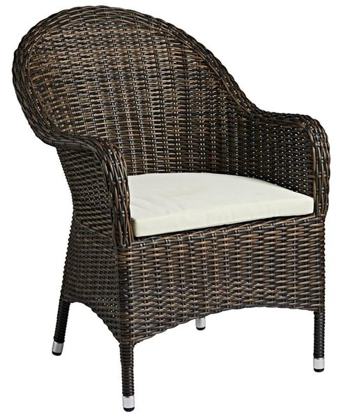 Coachella Rattan Garden Armchair In Brown