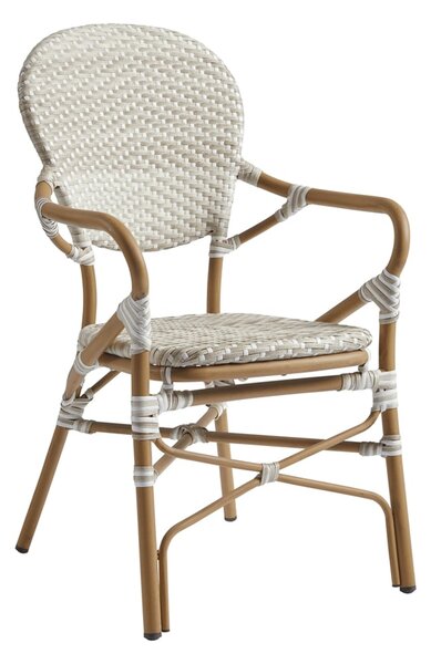 Edinburg Rattan Garden Armchair With Wooden Frame In Natural