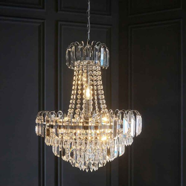 Babylon 6 Lights Clear Glass Pendant Ceiling Light In Chrome