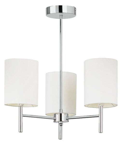 Alva White Glass Faux Shades 3 Ceiling Lights In Chrome