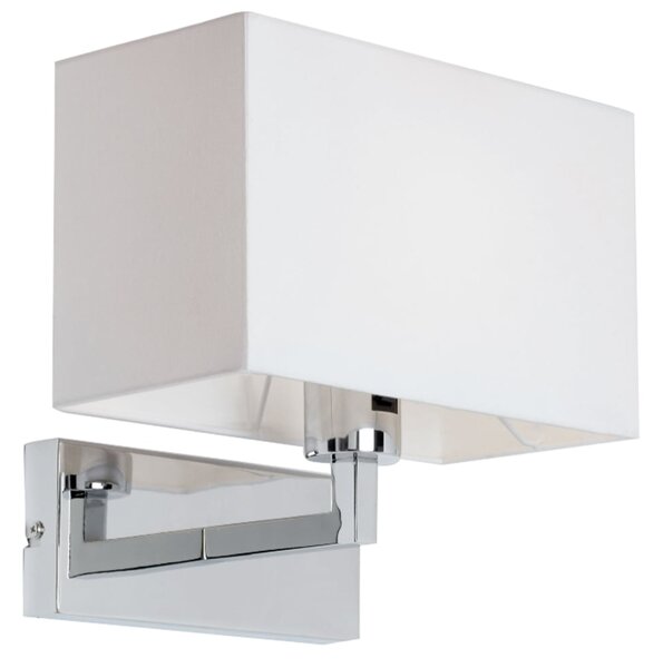 Baku Fabric Wall Light With Steel Frame In White