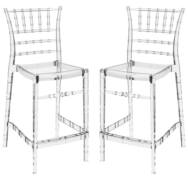 Calhoun Clear Transparent Polycarbonate Bistro Stools In Pair