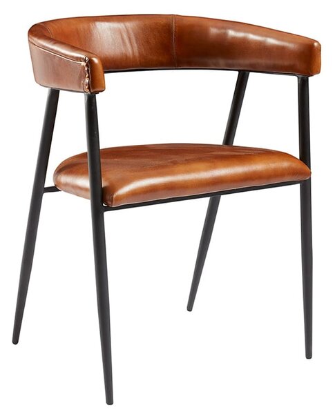 Mahnomen Genuine Leather Armchair In Tawny