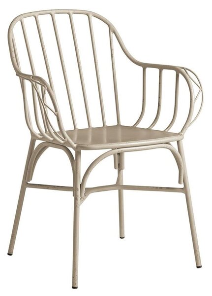 Frisco Metal Garden Armchair In Retro White