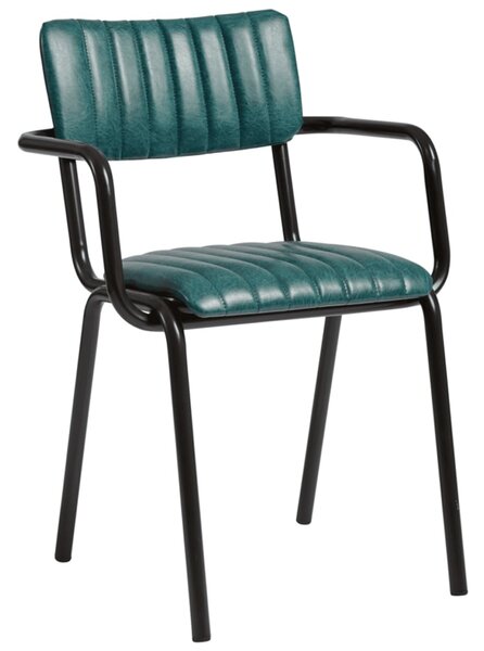 Toulouse Faux Leather Stacking Armchair In Vintage Teal