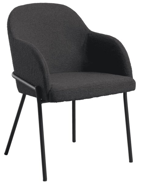 Wayne Fabric Armchair In Dark Grey