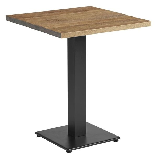 Wingate Small Wooden Square Dining Table In Rustic Antique