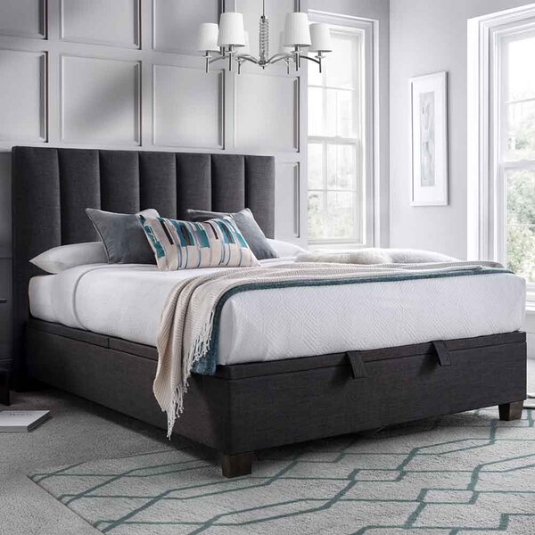 Magna Fabric Ottoman Storage Double Bed In Pendle Slate