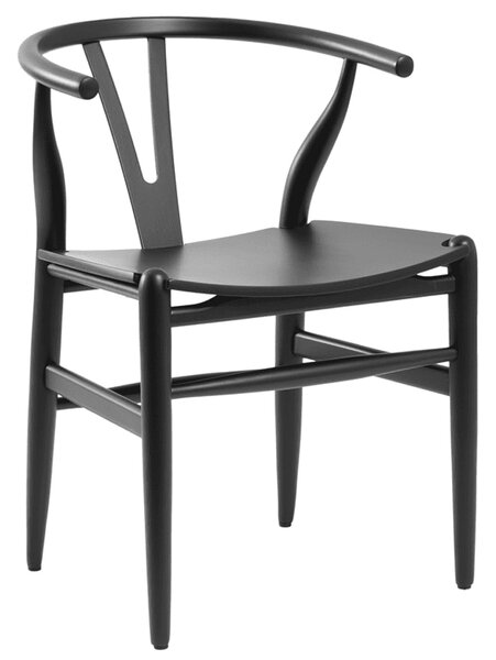Winona Solid Beech Wood Armchair In Satin Black