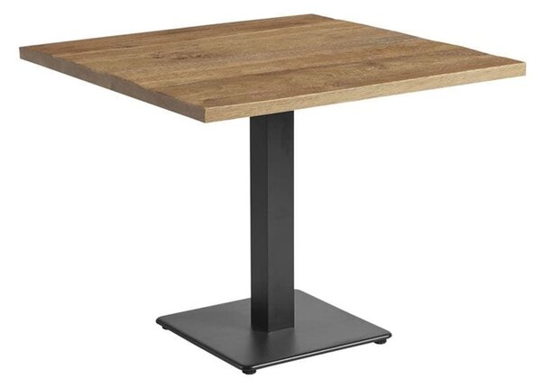 Wingate Large Wooden Square Dining Table In Rustic Antique