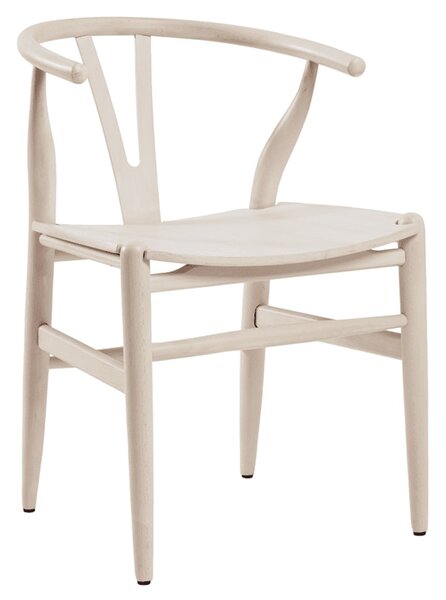 Winona Solid Beech Wood Armchair In Whitewash