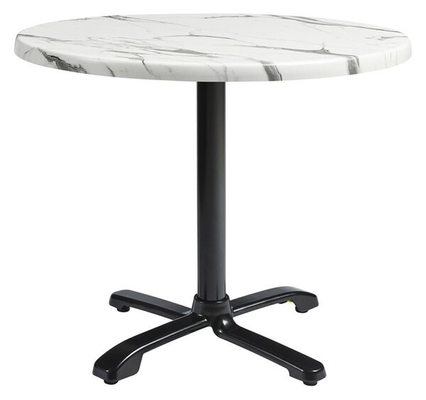 Fernie 60cm Wooden Flip Round Bistro Table In Carrara Marble Effect