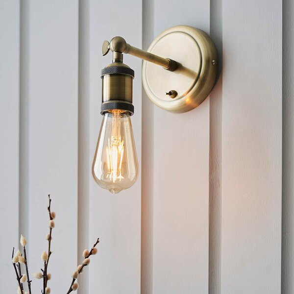 Halifax Wall Light In Antique Brass
