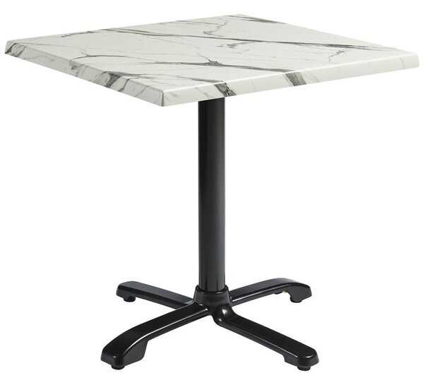 Fernie 60cm Wooden Flip Square Bistro Table In Carrara Marble Effect