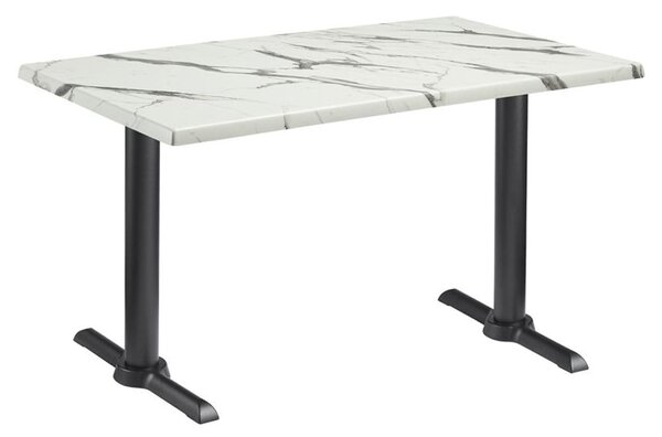 Fernie 120cm x 70cm Wooden Bistro Table In Carrara Marble Effect