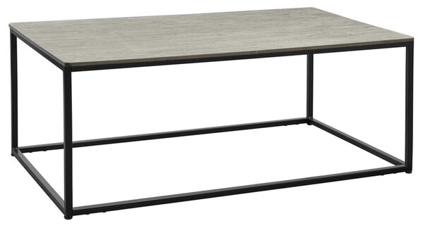 Extro Wooden Rectangular Coffee Table In Cement Textured