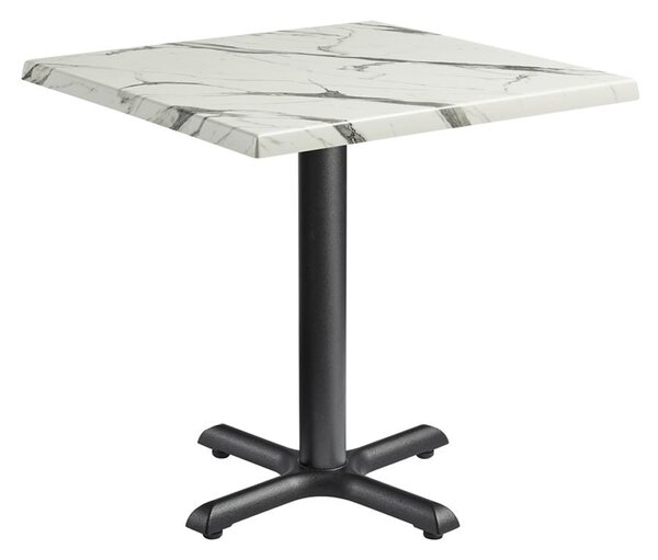 Fernie 60cm Wooden Square Bistro Table In Carrara Marble Effect