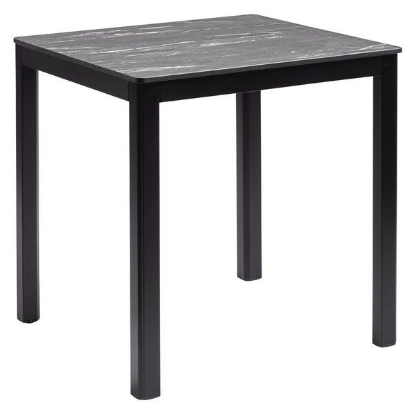 Extro 60cm Wooden Dining Table In Black Marble Textured