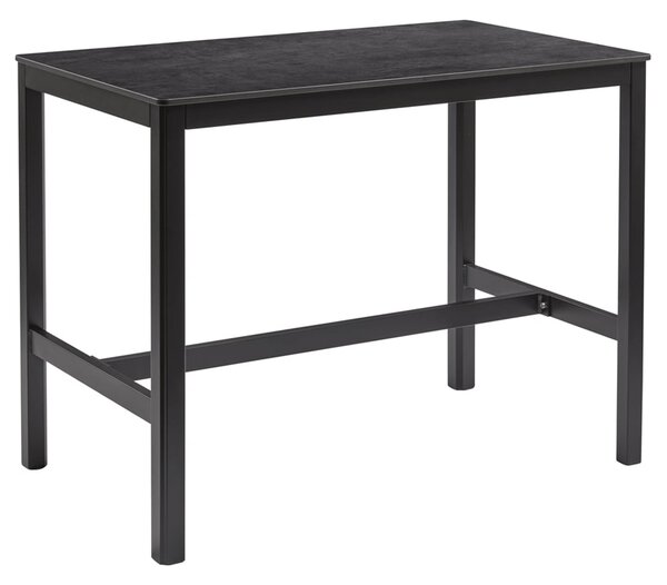 Extro 120cm Wooden Bar Table In Black Metallic Anthracite