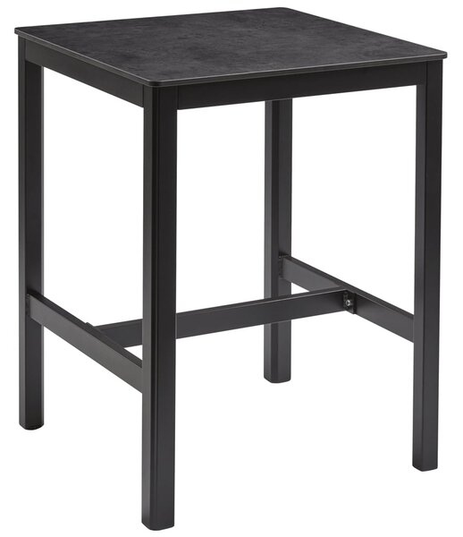 Extro 60cm Wooden Bar Table In Black Metallic Anthracite