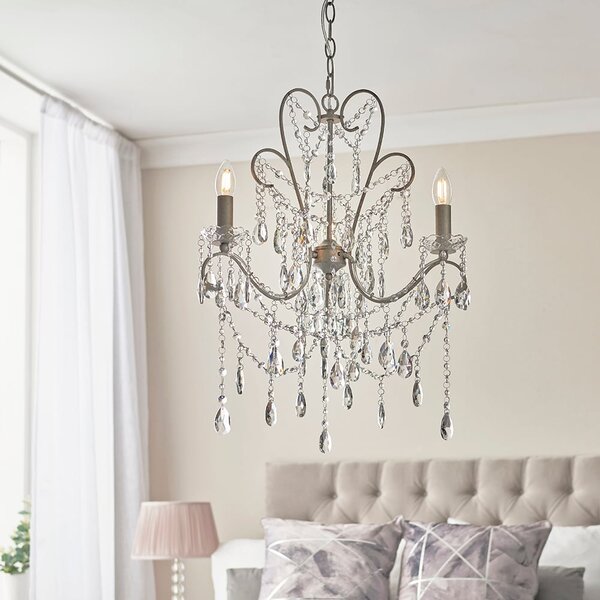 Baraboo 3 Light Glass Pendant Ceiling Light In Aged Silver
