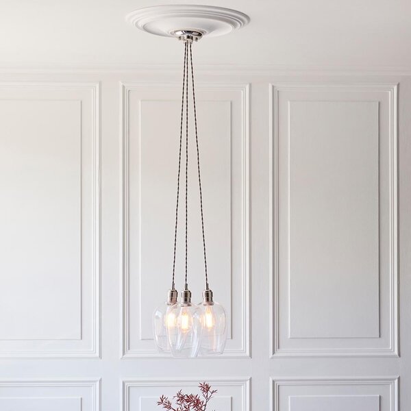 Allston 3 Clear Glass Pendant Ceiling Light In Nickel