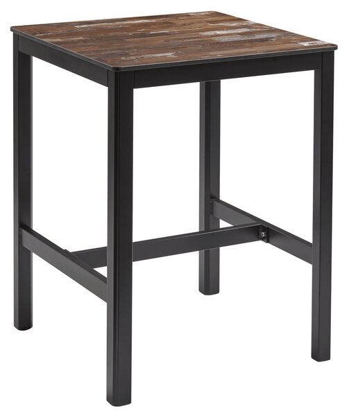 Extro 60cm Wooden Bar Table In Planked Vintage
