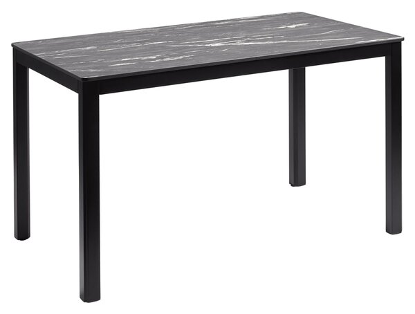 Extro 120cm Wooden Dining Table In Black Marble Textured